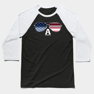 American map and Flag, 4th of July, happy independence day God Bless America Baseball T-Shirt